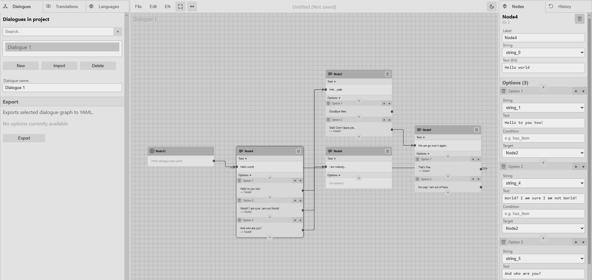 Datflow dialogue editor